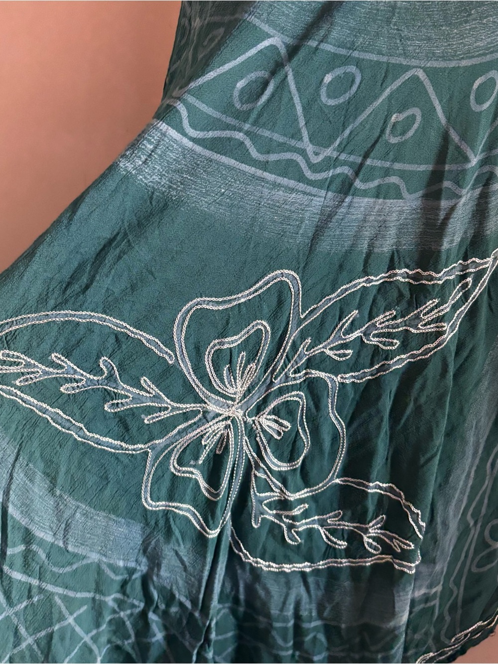 India Boutique Teal Green Floral Sundress - Picture 2 of 7